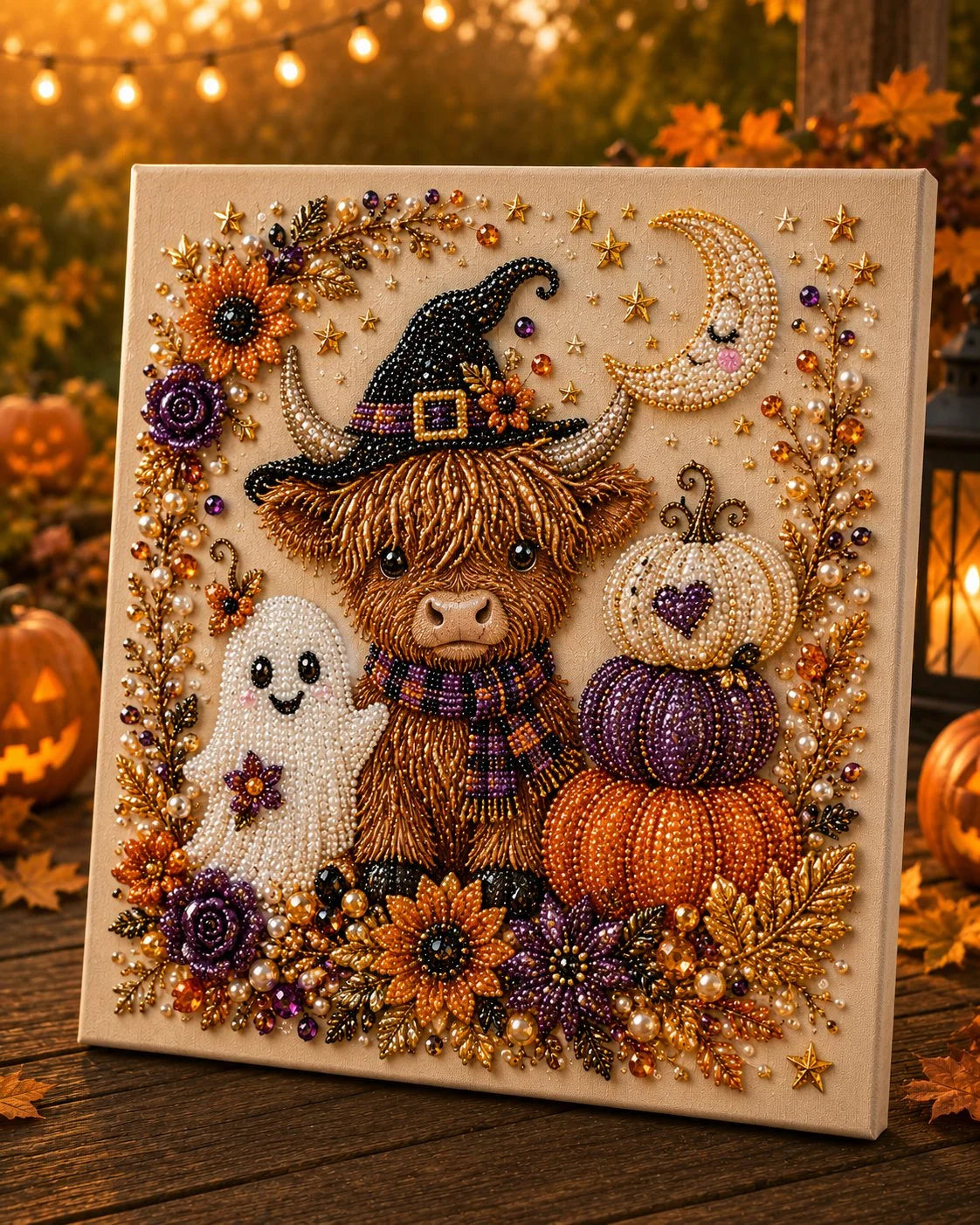 Cerolux™ - Halloween Pearl Art DIY Kit – Turn Tiny Pearls into Spooky-Cute Magic (Size:7.87in*7.87in)