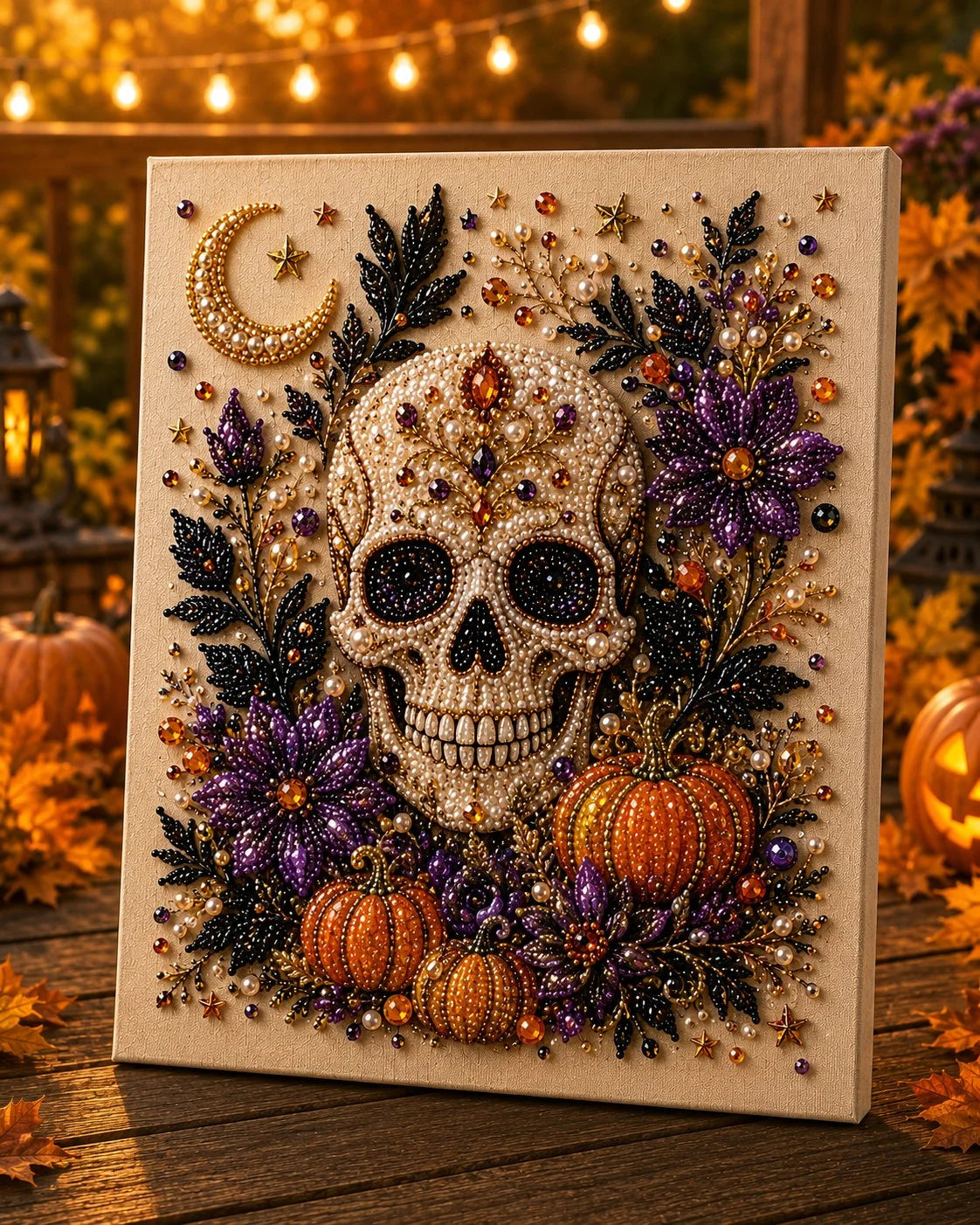 Cerolux™ - Halloween Pearl Art DIY Kit – Turn Tiny Pearls into Spooky-Cute Magic (Size:7.87in*7.87in)