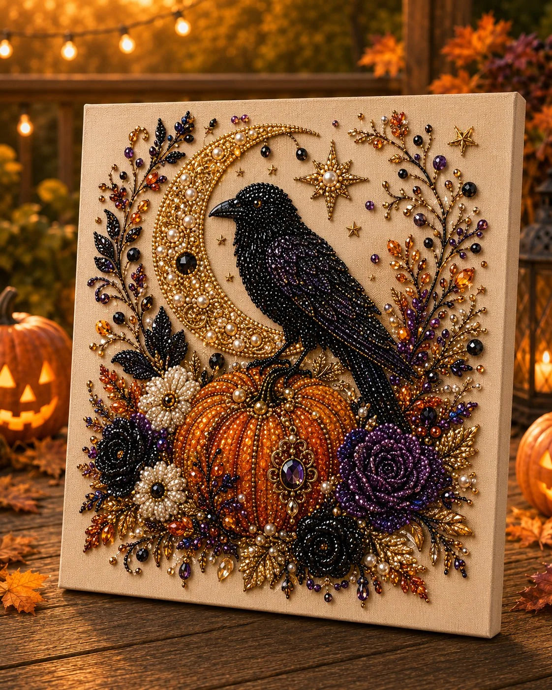 Cerolux™ - Halloween Pearl Art DIY Kit – Turn Tiny Pearls into Spooky-Cute Magic (Size:7.87in*7.87in)