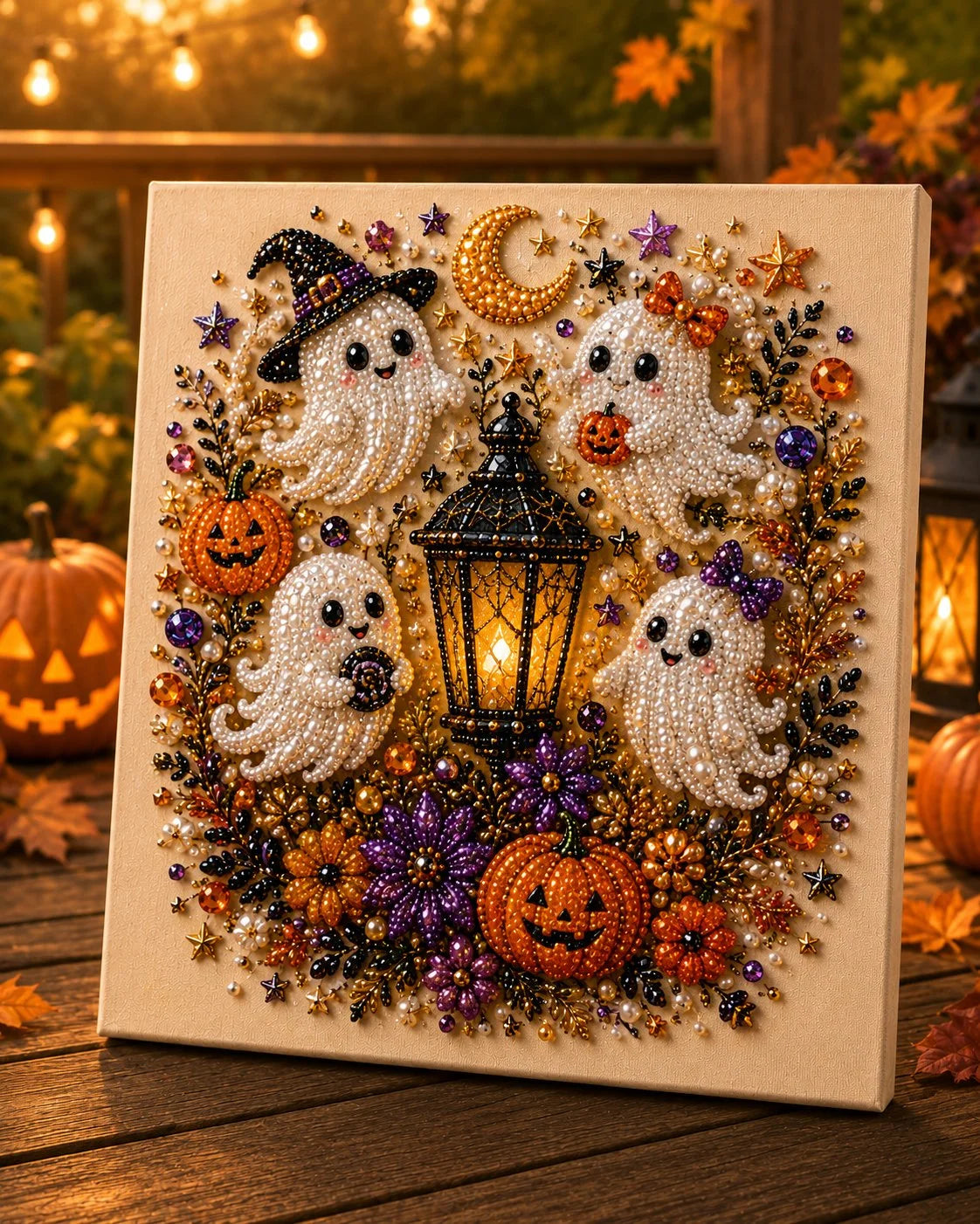 Cerolux™ - Halloween Pearl Art DIY Kit – Turn Tiny Pearls into Spooky-Cute Magic (Size:7.87in*7.87in)